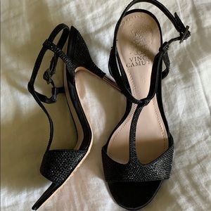 Vince Camino. Tiny studded satin heel.